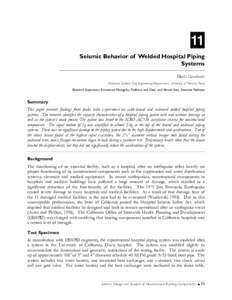 Seismic Behavior Of Welded Hospital Piping Systems