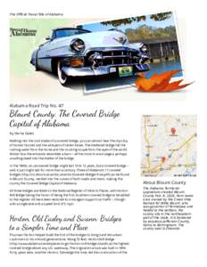 The Oﬃcial Travel Site of Alabama  Alabama Road Trip No. 47 Blount County: The Covered Bridge Capital of Alabama