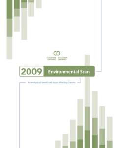 2009  Environmental Scan An analysis of trends and issues affecting Ontario