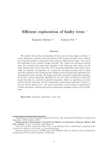 Efficient exploration of faulty trees Euripides Markou †‡  Andrzej Pelc