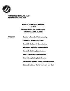 AGENDA DOCUMENT NO[removed]APPROVED .JULY 21, 2011 MINUTES OF AN OPEN MEETING  OF THE