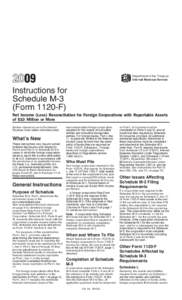 2009 Instruction 1120-F Schedule M-3