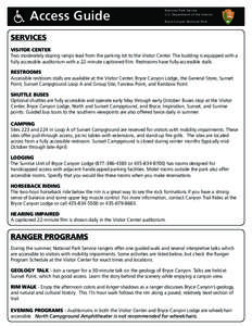 Access Guide  National Park Service U.S. Department of the Interior Bryce Canyon National Park