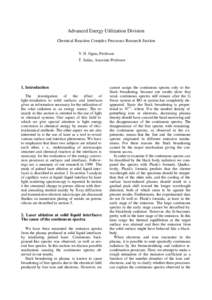 Advanced Energy Utilization Division Chemical Reaction Complex Processes Research Section Y. H. Ogata, Professor T. Sakka, Associate Professor  1. Introduction