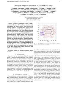 ´ Z´ 2009 PROCEEDINGS OF THE 31st ICRC, ŁOD 1  Study on angular resolution of GRAPES-3 array