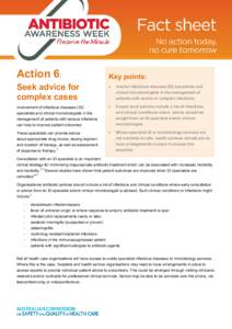 Action 6:  Key points: Seek advice for complex cases