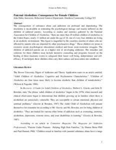 Alcohol / Drinking culture / Family / Parenting / Drug addiction / National Association for Children of Alcoholics / Alcoholism / Disease theory of alcoholism / Adult Children of Alcoholics / Alcohol abuse / Ethics / Addiction