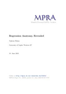 M PRA Munich Personal RePEc Archive Regression Anatomy, Revealed Valerio Filoso University of Naples ”Federico II”