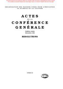 UNESCO. General Conference; 8th; Actes de la Conférence générale, huitième session, Montevideo, 1954: Résolutions; 1955