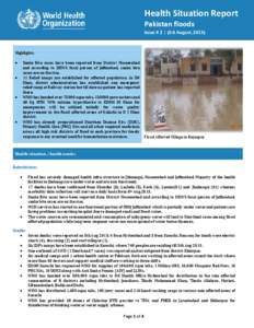 Health Situation Report: Pakistan floods  Issue # 2| 5-6 August, 2013 Health Situation Report