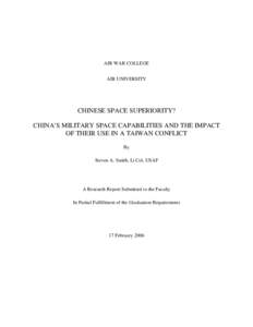 PSP -- China and Space Superiority