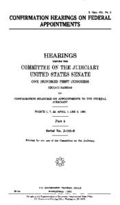 Hearing - Confirmation Hearings on Federal Appointments