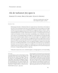 T oegepast  artikel Als de toekomst (te) open is Margriet Stuurman, Bright Richards, Nicolette Hijweege