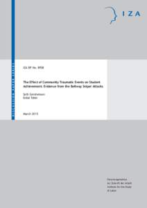 The Effect of Community Traumatic Events on Student Achievement: Evidence from the Beltway Sniper Attacks