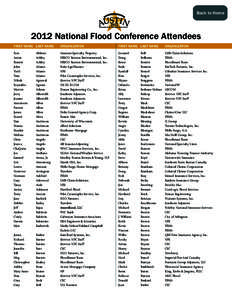 Back to Home[removed]National Flood Conference Attendees FIRST NAME LAST NAME  ORGANIZATION
