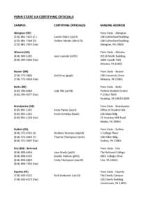 Penn State Certifying Officials List.xlsx