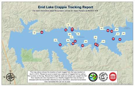 Enid Lake Crappie Tracking Report  For more information about this project, contact Dr. Glenn Parsons at[removed]164