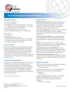 Alt-N Technologies Company Fact Sheet Management Team
