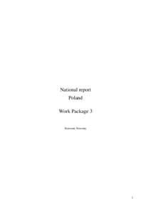 National report Poland Work Package 3 Slawomir Nowotny