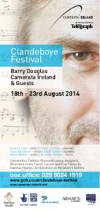 IN ASSOCATION WITH  Clandeboye Festival Barry Douglas Camerata Ireland