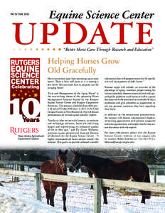 Equine Science Center  UPDATE WINTER 2011