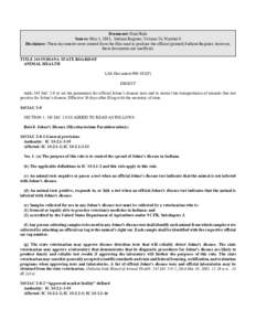 Document: Final Rule Source: May 1, 2001, Indiana Register, Volume 24, Number 8 Disclaimer: These documents were created from the files used to produce the official (printed) Indiana Register, however, these documents ar