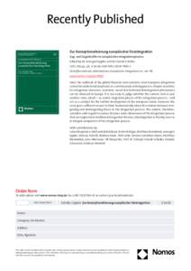 Recently Published Schriftenreihe des Arbeitskreises Europäische Integration e.V. Annegret Eppler/Henrik Scheller (Hrsg.)