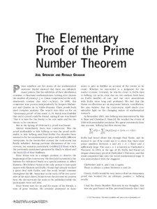 Number theorists / Atle Selberg / Norwegian Academy of Science and Letters / Elementary proof / Prime number theorem / Riemann zeta function / Riemann hypothesis / Probabilistic method / Number theory / Mathematics / Analytic number theory / Mathematical proofs