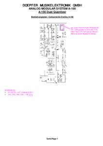 DOEPFER MUSIKELEKTRONIK GMBH ANALOG MODULAR SYSTEM A-100 A-156 Dual Quantizer Bestückungsplan / Components Overlay A-156  ggf. einen hochohmigen Widerstand