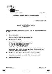 [removed]EUROPEAN PARLIAMENT Committee on the Internal Market and Consumer Protection  IMCO_PV(2014)0707_1