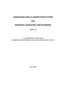 Microsoft Word - Knowledge Area Classification - Version 1 - July 2005.doc