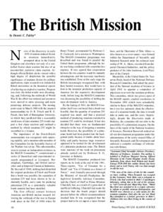 The British Mission by Dennis C. Fakley* N  ews of the discovery in early