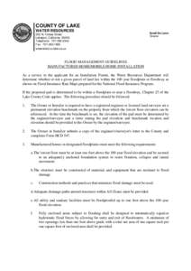 COUNTY OF LAKE WATER RESOURCES 255 N. Forbes Street Lakeport, California[removed]Telephone[removed]Fax[removed]