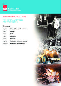 WINSFORD ROCK SALT MINE ITS HISTORY, WORKINGS AND PRODUCTION. Contents Page 2