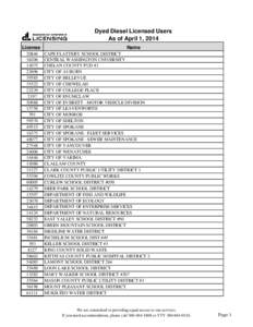 Dyed Diesel Licensed Users As of April 1, 2014 License[removed]14075