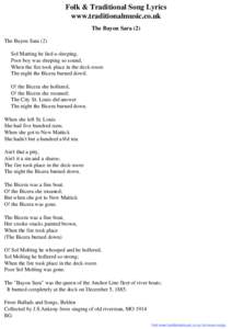 Folk & Traditional Song Lyrics - The Bayou Sara (2)
