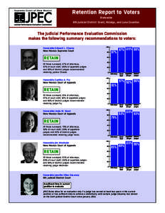 Retention Report to Voters Statewide 6th Judicial District: Grant, Hidalgo, and Luna Counties  The Judicial Performance Evaluation Commission