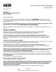 Request for proposal / Learning management system / Original equipment manufacturer / Office of Emergency Management / Business / Outsourcing / New York City Office of Emergency Management