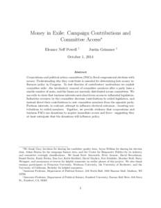 Money in Exile: Campaign Contributions and Committee Access∗ Eleanor Neff Powell †