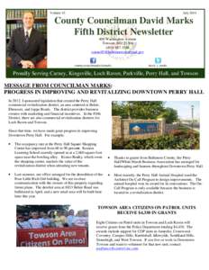 Councilman Marks July 2014 Newsletter