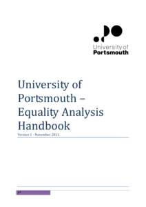 University of Portsmouth – Equality Analysis Handbook Version 1 - November 2011