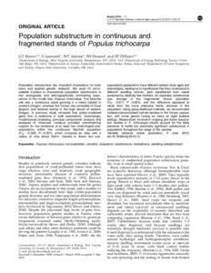 Population substructure in continuous and fragmented stands of Populus trichocarpa