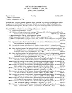 April 26, [removed]Board of Supervisors Minutes