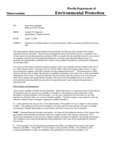 Florida Department of  Environmental Protection Memorandum