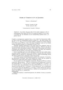 57  Doc. Math. J. DMV Order of Torsion in CH4 of Quadrics Nikita A. Karpenko1