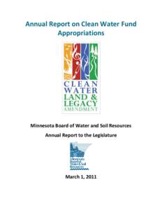 Annual Report on Clean Water Fund Appropriations Minnesota Board of Water and Soil Resources Annual Report to the Legislature