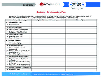 David	
  Lloyd,	
  Founder	
   Scott	
  Lloyd,	
  President	
   Customer Service Action Plan Listed below are measurement indicators for consumer/customer service that provides an assessment of the level of custome