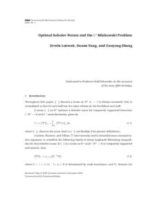 Optimal sobolev norms and the Lp minkowski problem