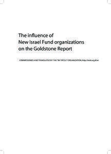 The influence of New Israel Fund organizations on the Goldstone Report