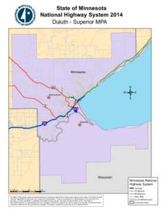 State of Minnesota National Highway System 2014 Duluth - Superior MPA Minnesota 61